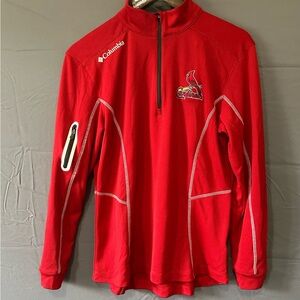 Columbia Red Quarter-Zip Sweatshirt with Logo